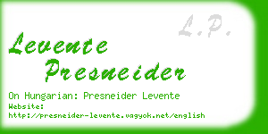 levente presneider business card